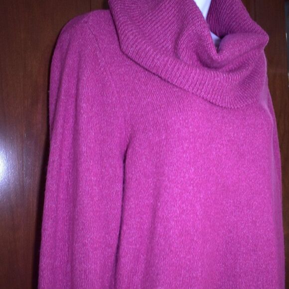 Loft Purple Turtleneck Sweater Wool Blend Tunic Sz Medium Slouchy High Neck Top - Picture 9 of 14